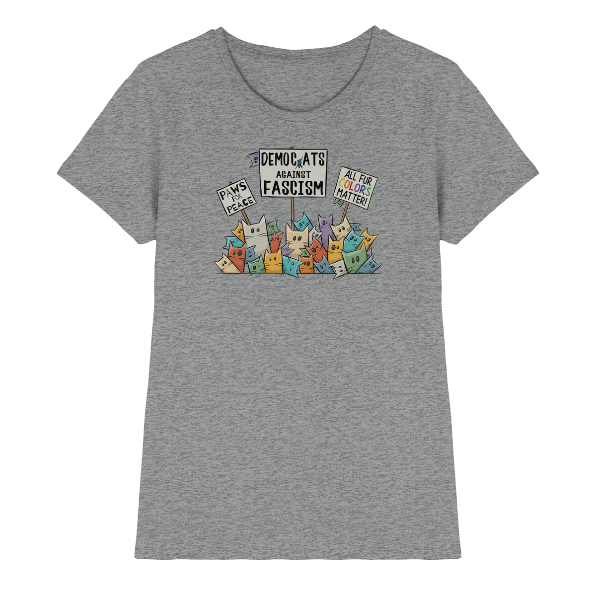 Demo-Katzen gegen Faschismus und für Vielfalt - Ladies Premium Shirt