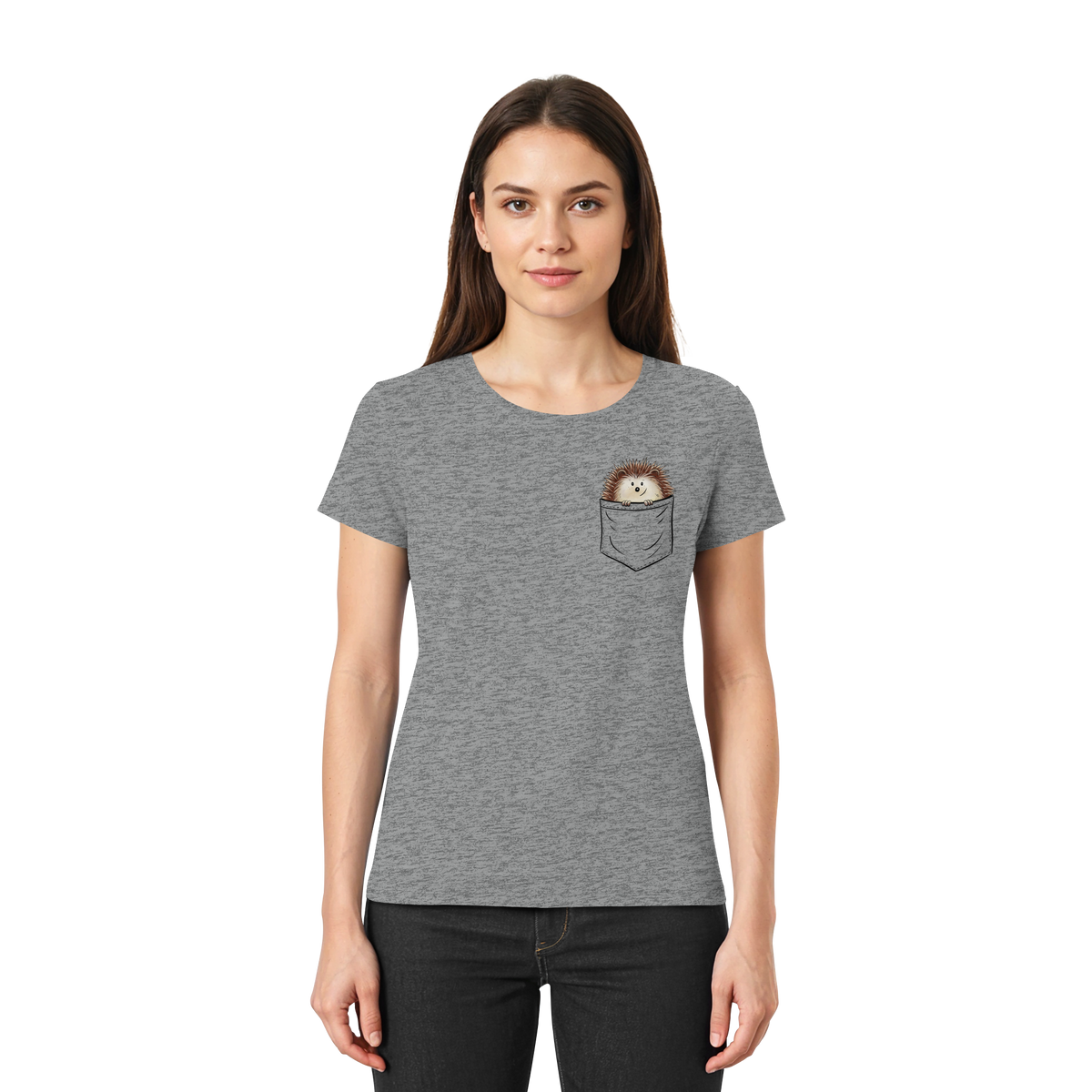 Lustiger Igel in Deiner Brust-Tasche - Ladies Premium Shirt
