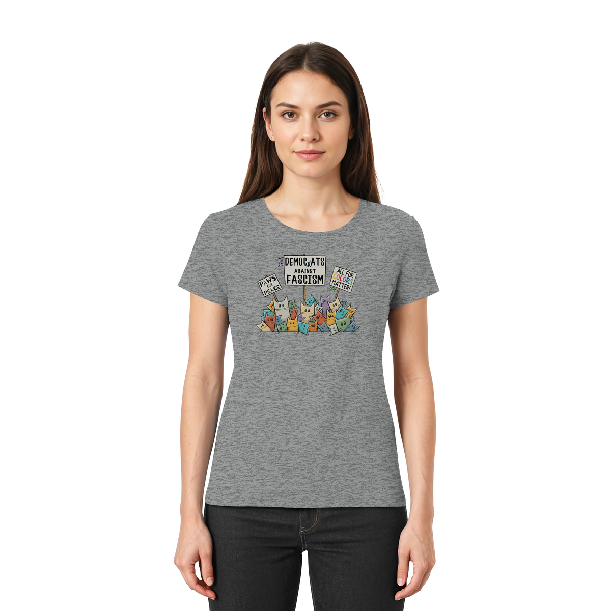 Demo-Katzen gegen Faschismus und für Vielfalt - Ladies Premium Shirt