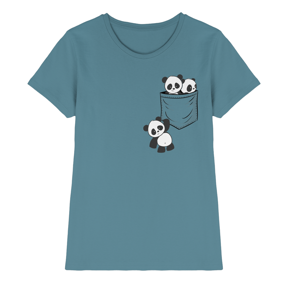 Kawaii Pandas in der Tasche - Ladies Premium Shirt