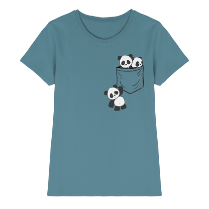 Kawaii Pandas in der Tasche - Ladies Premium Shirt