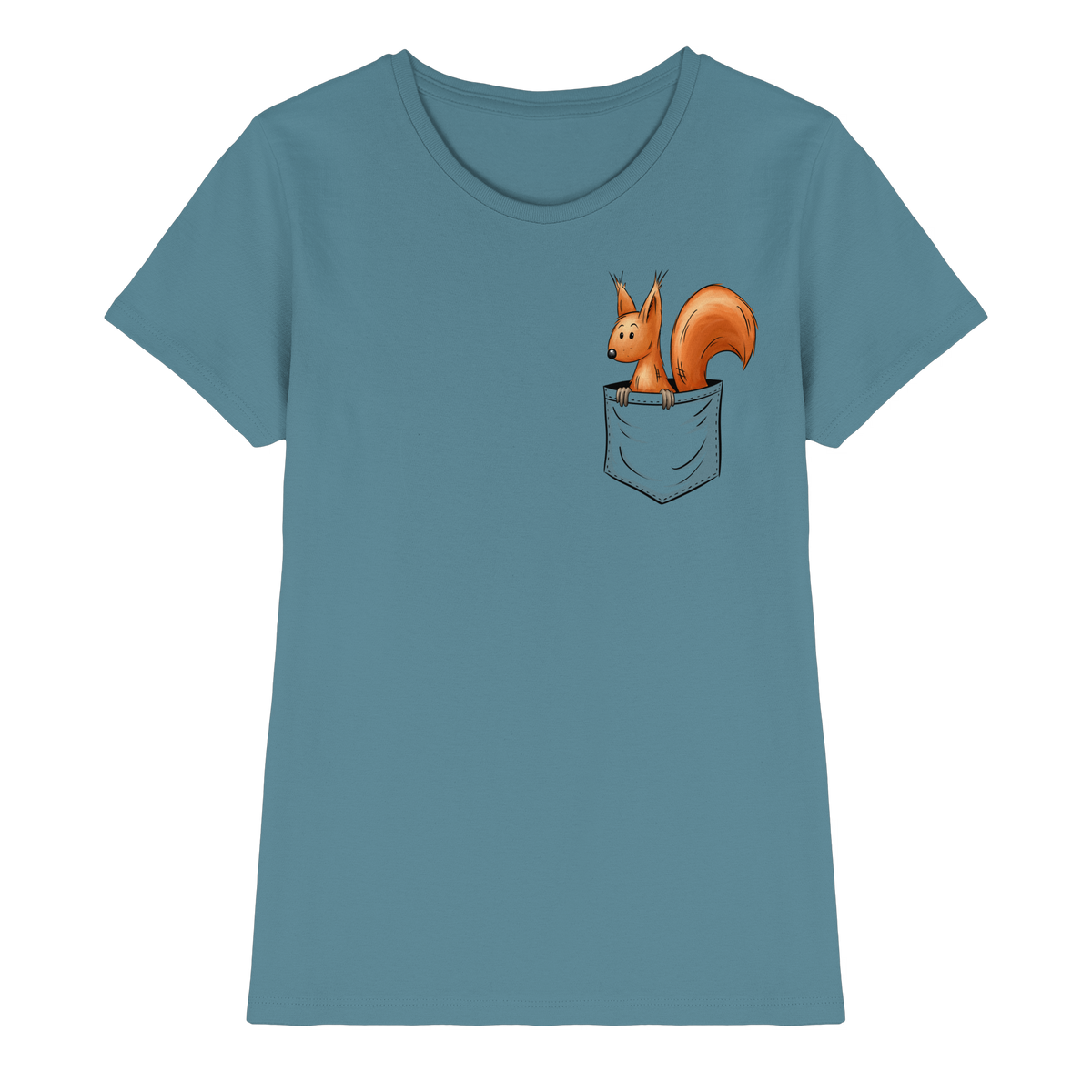 Lässiges Eichhörnchen In Tasche - Ladies Premium Shirt