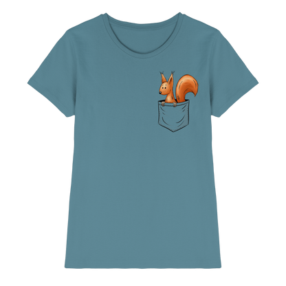 Lässiges Eichhörnchen In Tasche - Ladies Premium Shirt