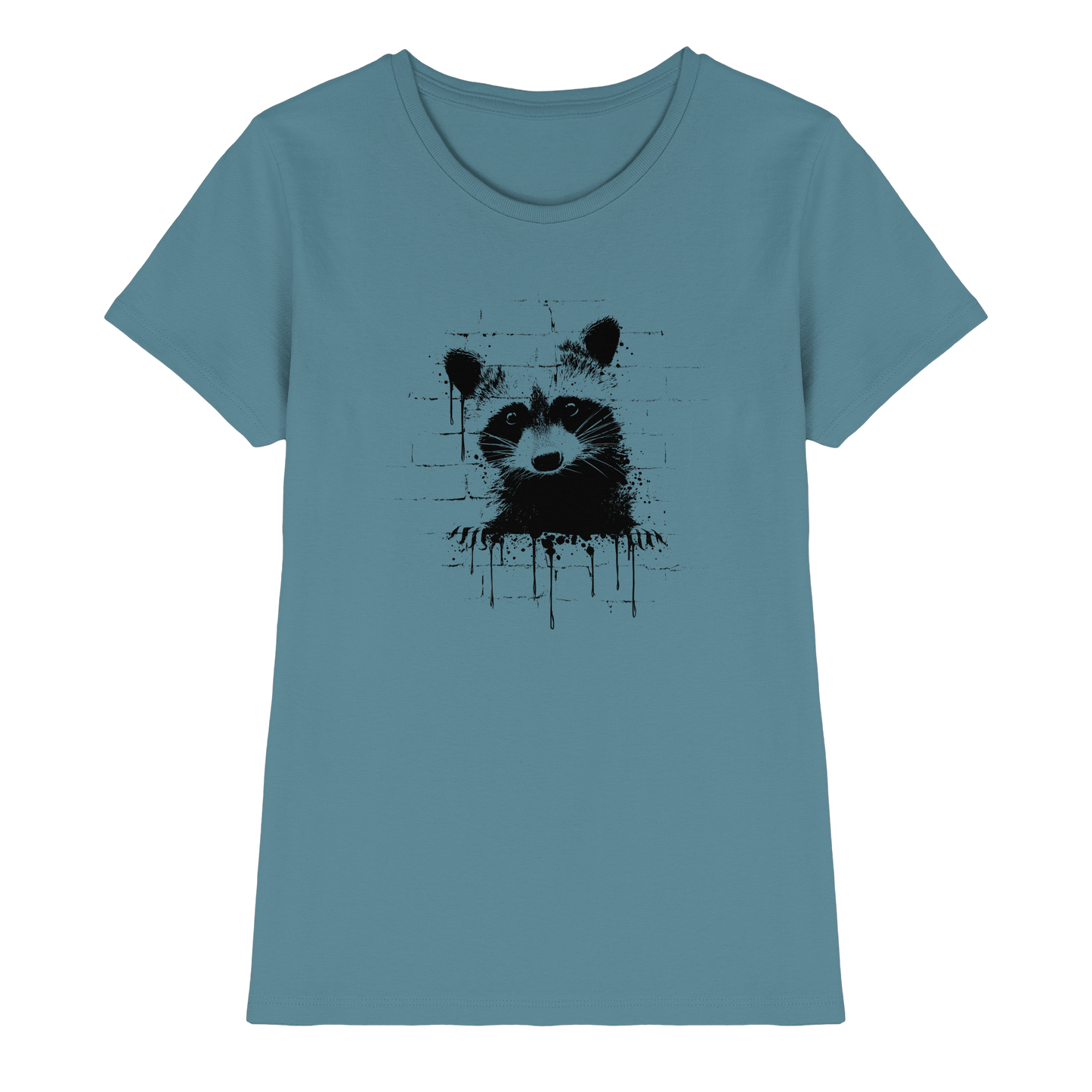 Funky Street Art Waschbär - Ladies Premium Shirt