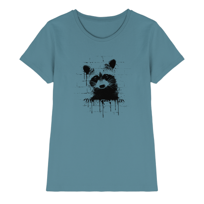 Funky Street Art Waschbär - Ladies Premium Shirt