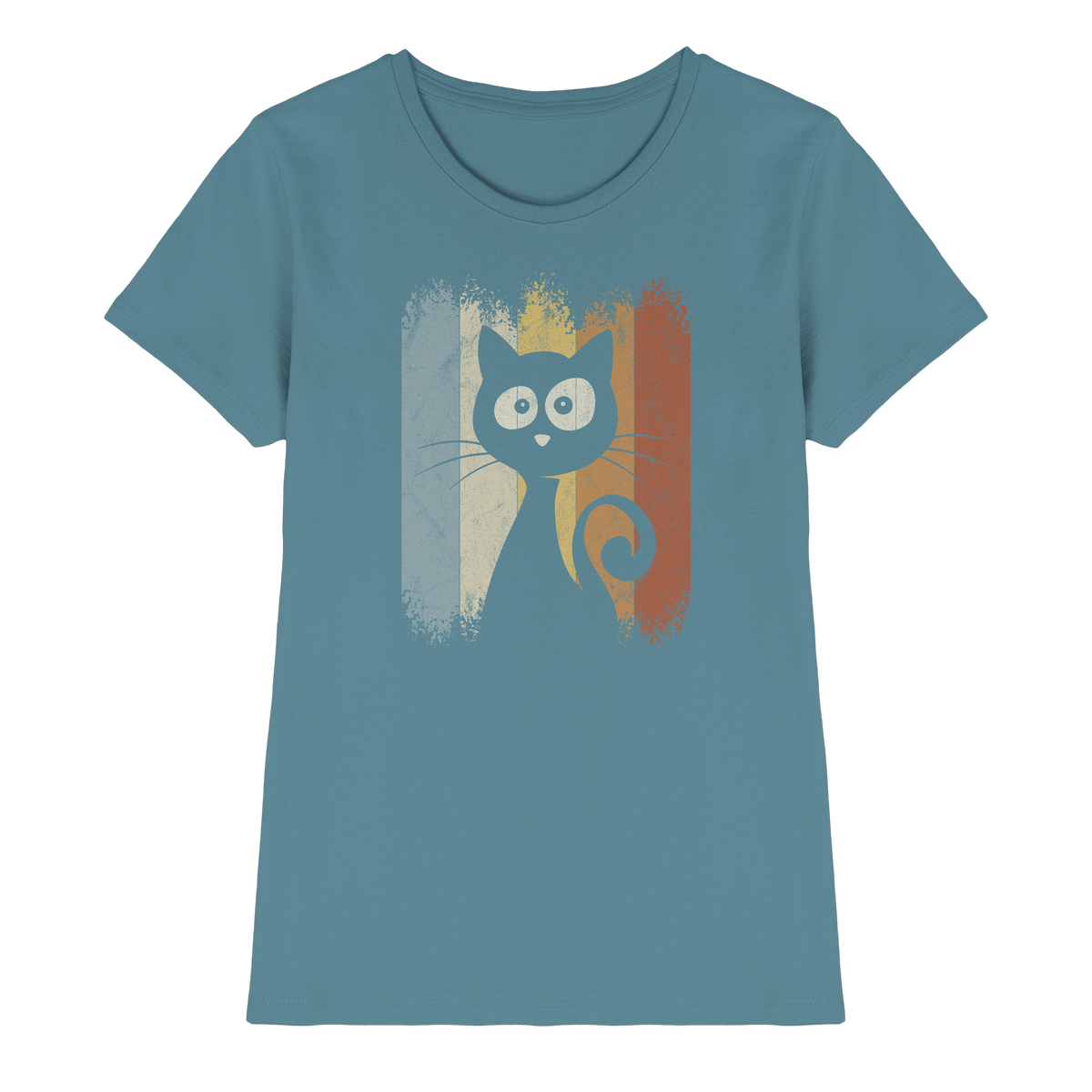 Retro Katze Silhouette - Ladies Premium Shirt