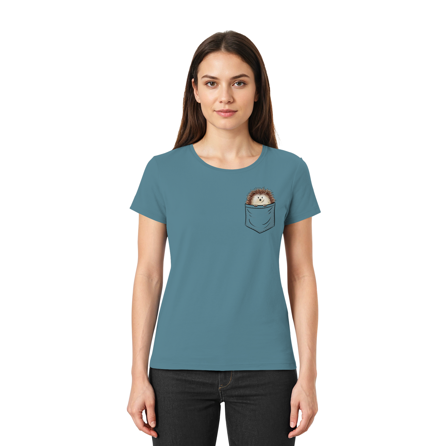 Lustiger Igel in Deiner Brust-Tasche - Ladies Premium Shirt