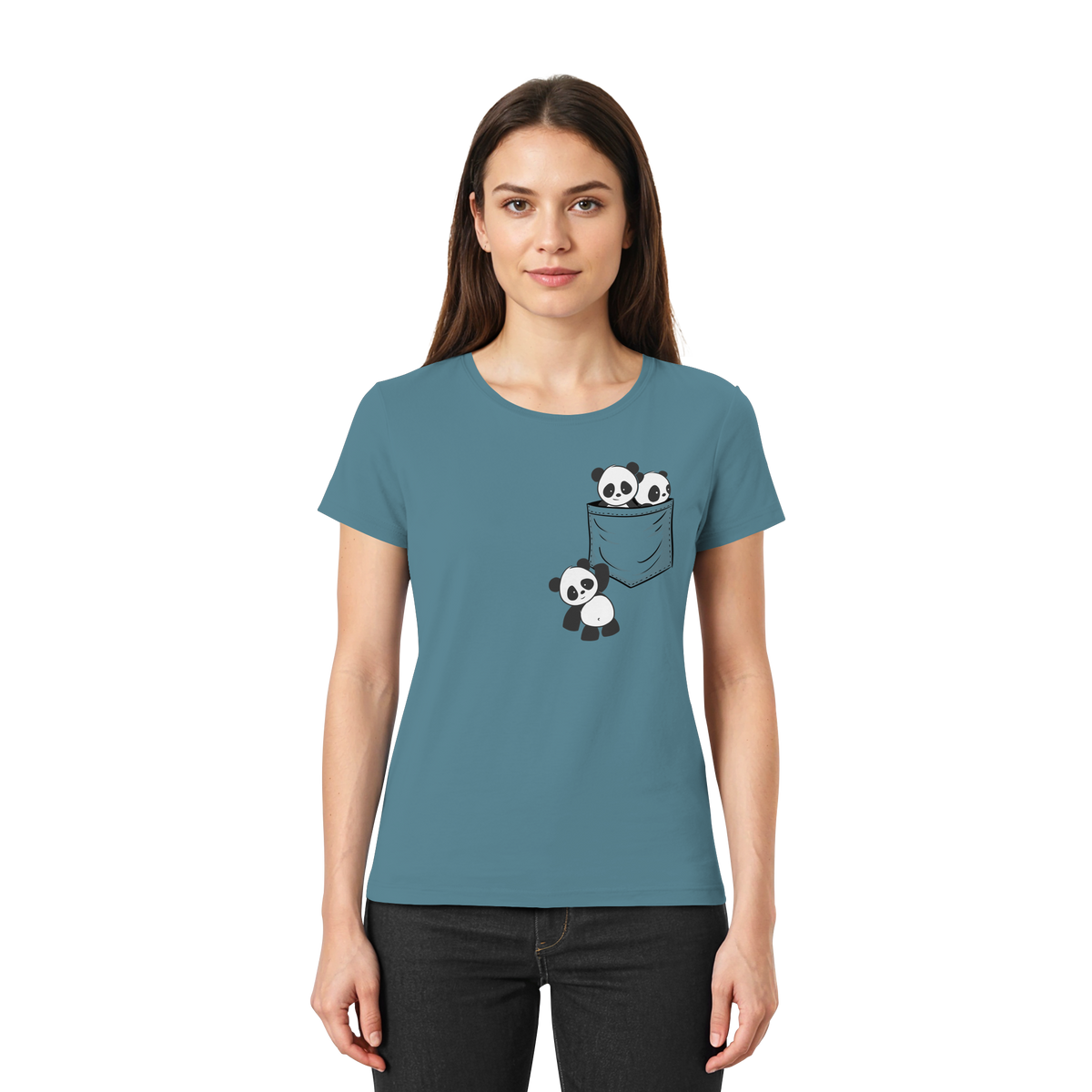 Kawaii Pandas in der Tasche - Ladies Premium Shirt