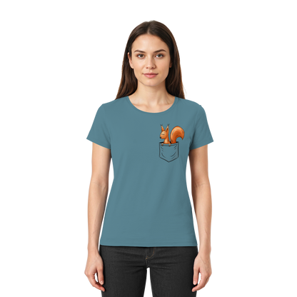 Lässiges Eichhörnchen In Tasche - Ladies Premium Shirt