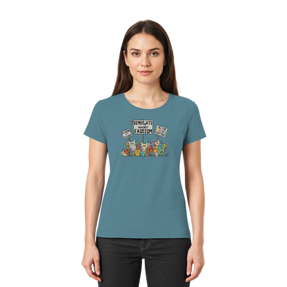 Demo-Katzen gegen Faschismus und für Vielfalt - Ladies Premium Shirt