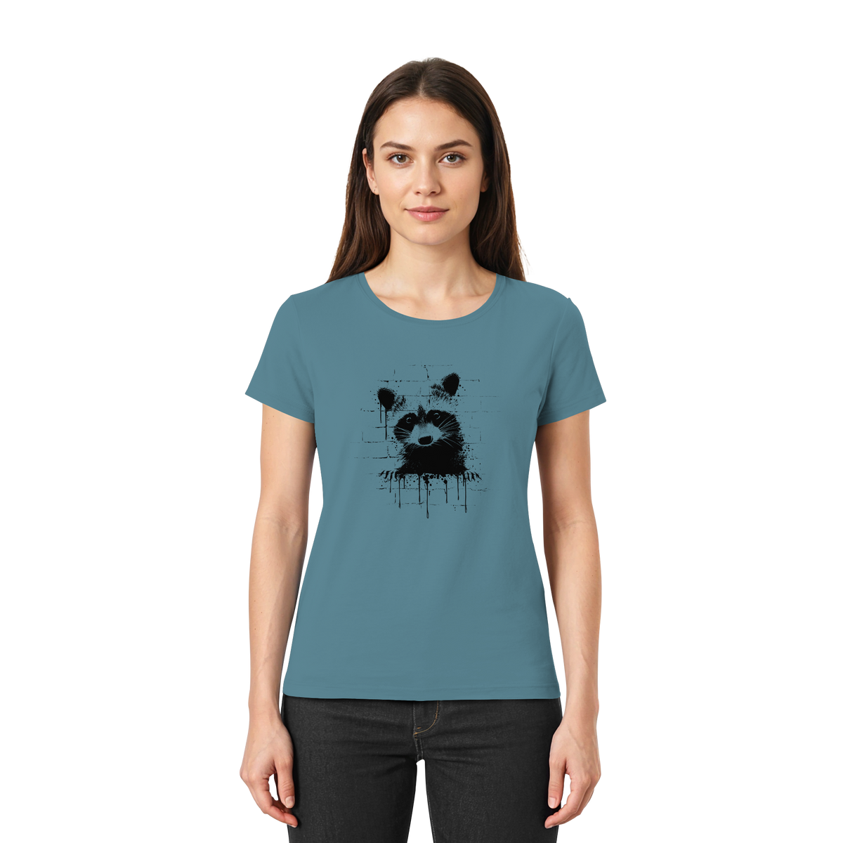 Funky Street Art Waschbär - Ladies Premium Shirt