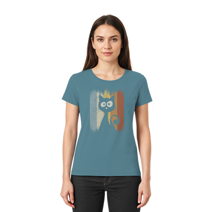 Retro Katze Silhouette - Ladies Premium Shirt