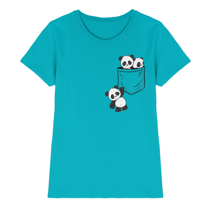 Kawaii Pandas in der Tasche - Ladies Premium Shirt