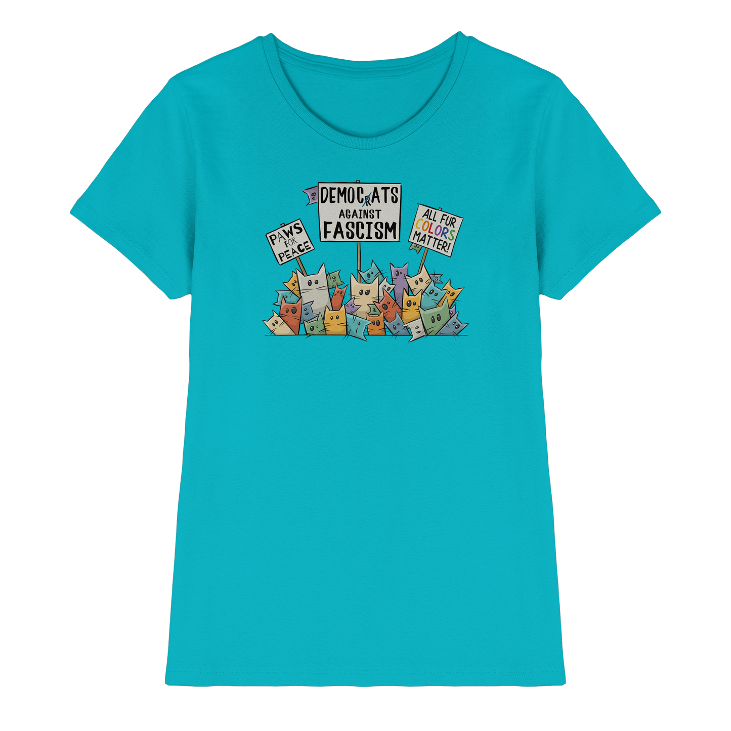 Demo-Katzen gegen Faschismus und für Vielfalt - Ladies Premium Shirt