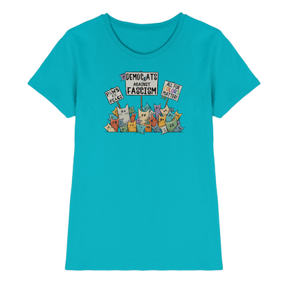 Demo-Katzen gegen Faschismus und für Vielfalt - Ladies Premium Shirt