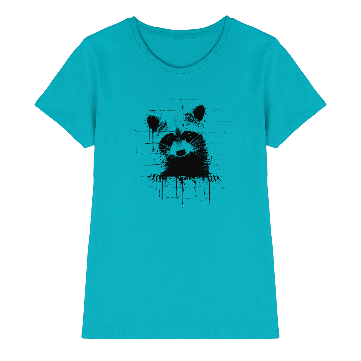 Funky Street Art Waschbär - Ladies Premium Shirt