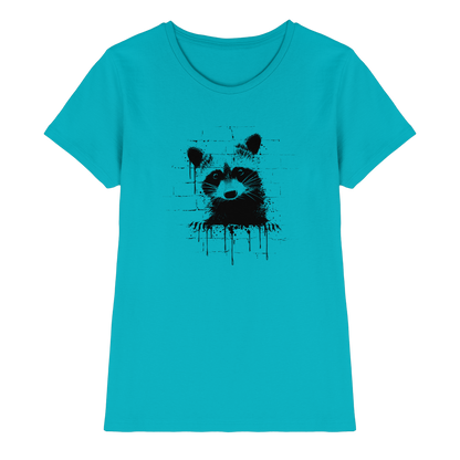 Funky Street Art Waschbär - Ladies Premium Shirt
