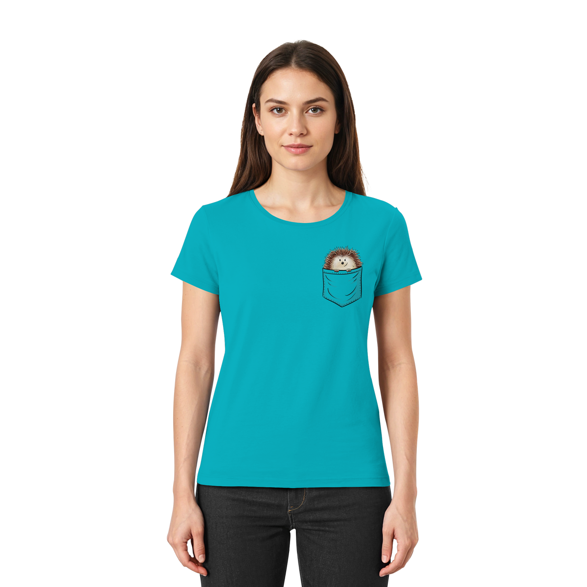 Lustiger Igel in Deiner Brust-Tasche - Ladies Premium Shirt