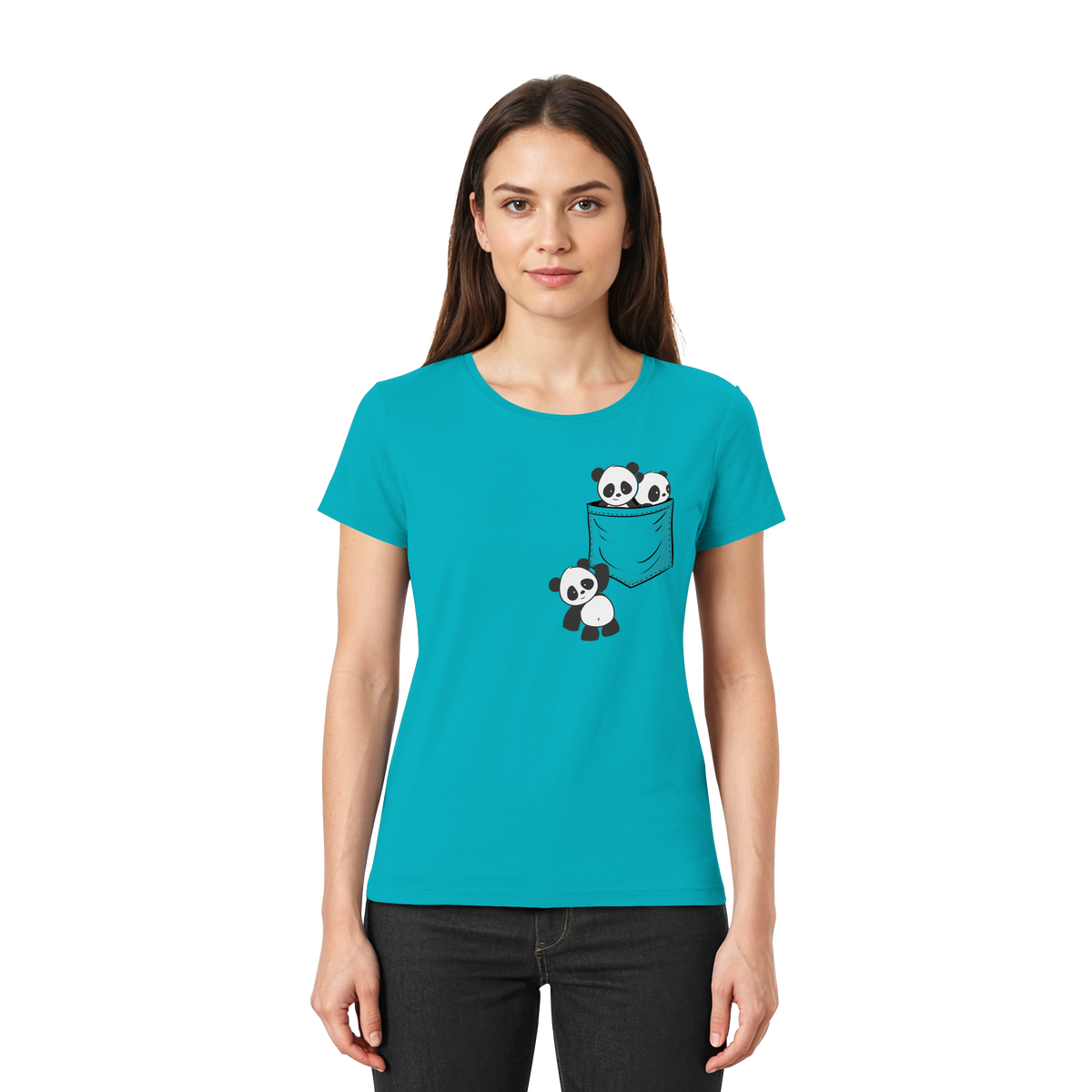 Kawaii Pandas in der Tasche - Ladies Premium Shirt