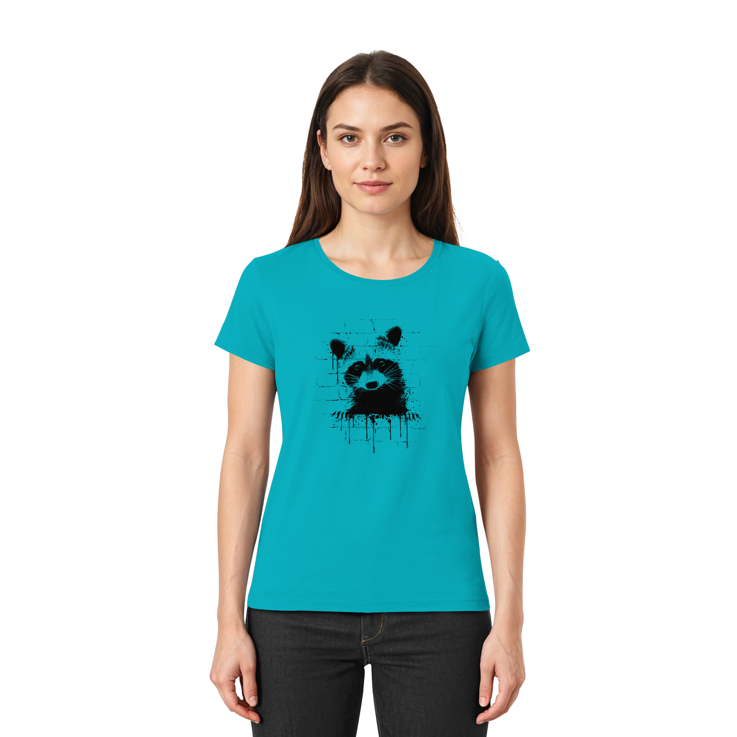 Funky Street Art Waschbär - Ladies Premium Shirt