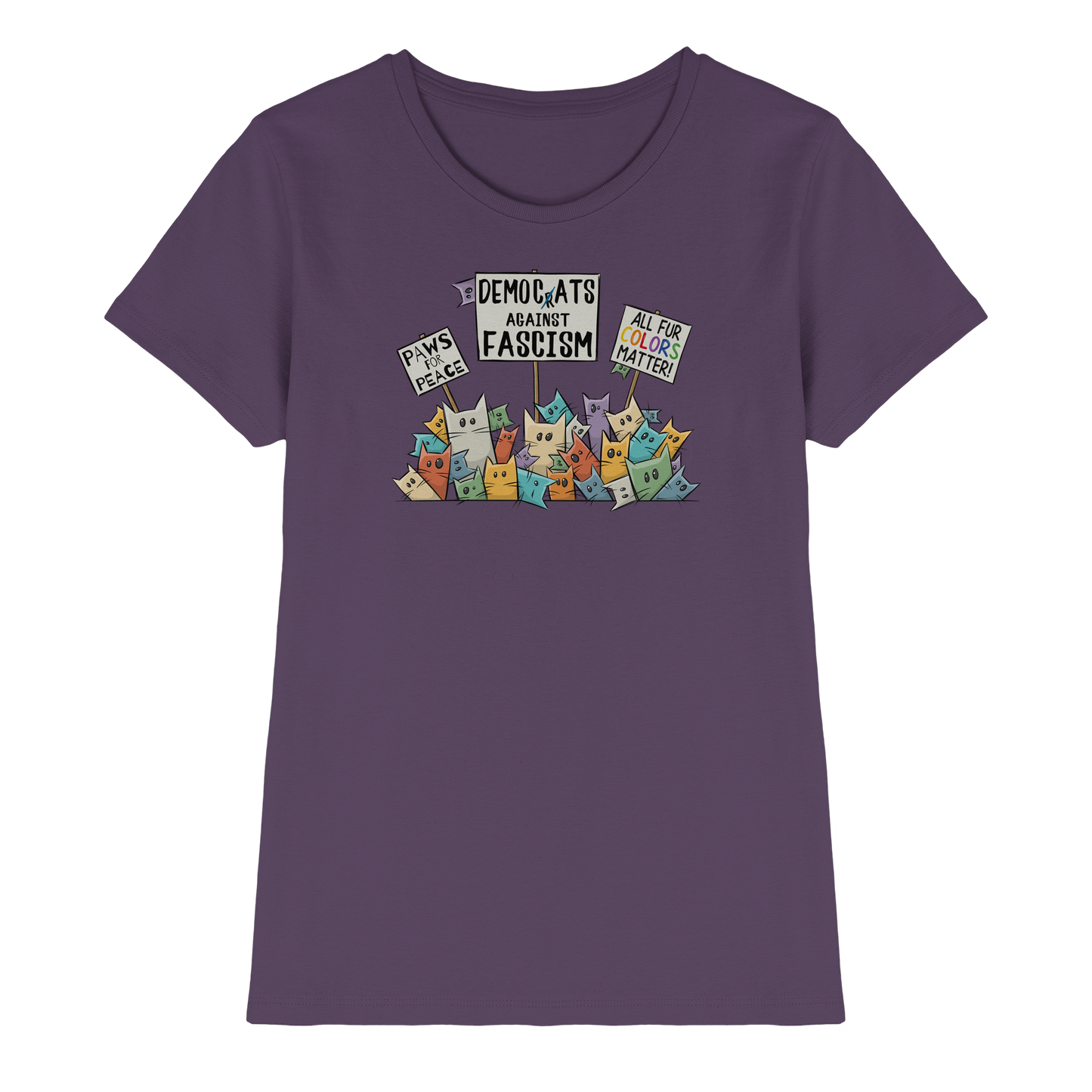 Demo-Katzen gegen Faschismus und für Vielfalt - Ladies Premium Shirt