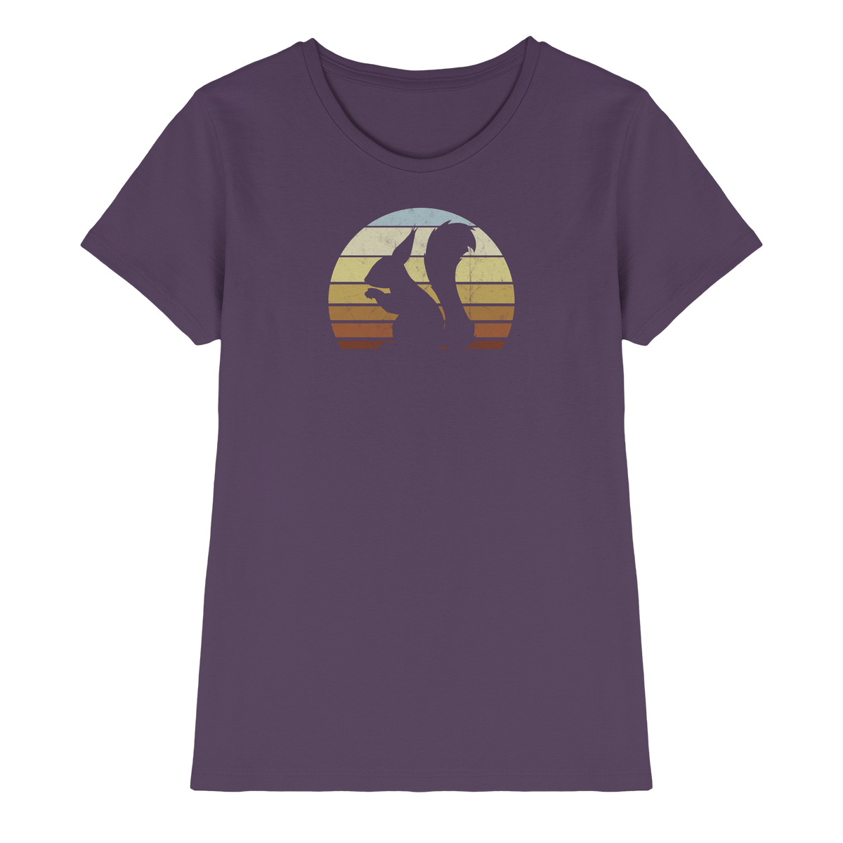 Retro Eichhörnchen Silhouette - Ladies Premium Shirt