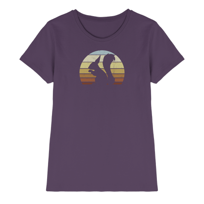 Retro Eichhörnchen Silhouette - Ladies Premium Shirt