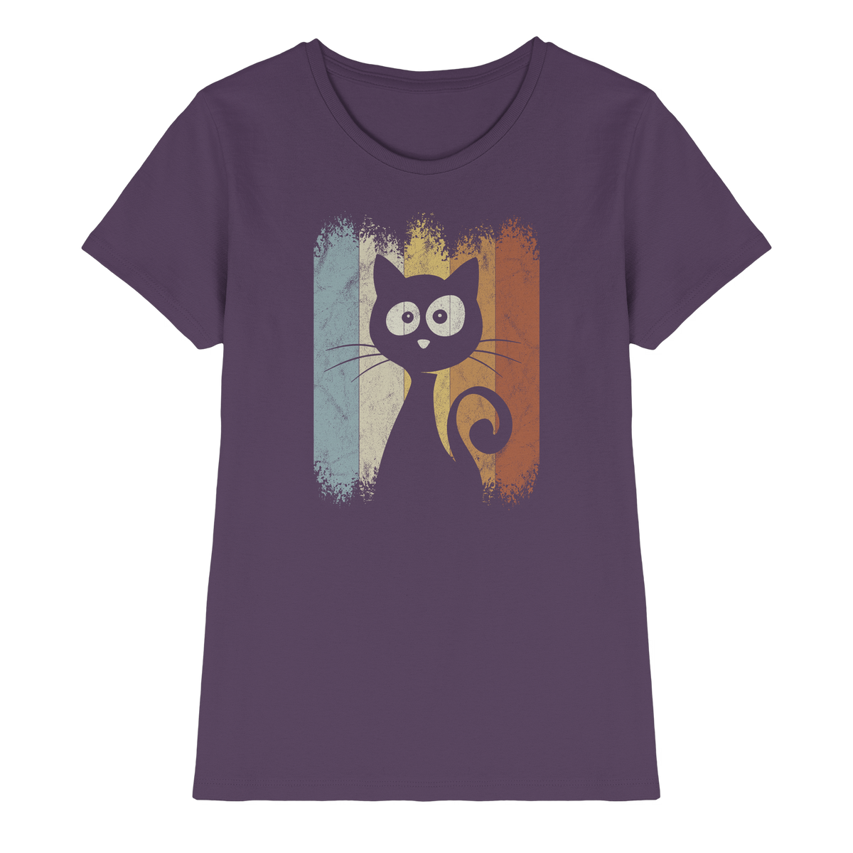 Retro Katze Silhouette - Ladies Premium Shirt