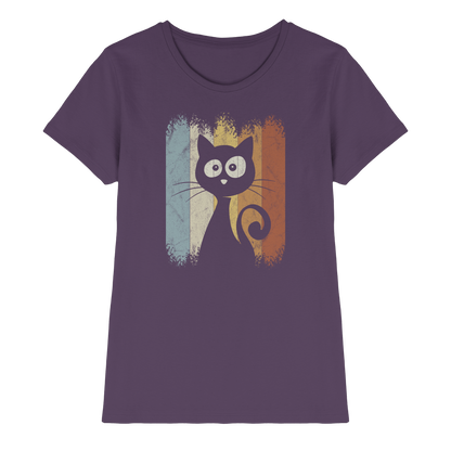 Retro Katze Silhouette - Ladies Premium Shirt