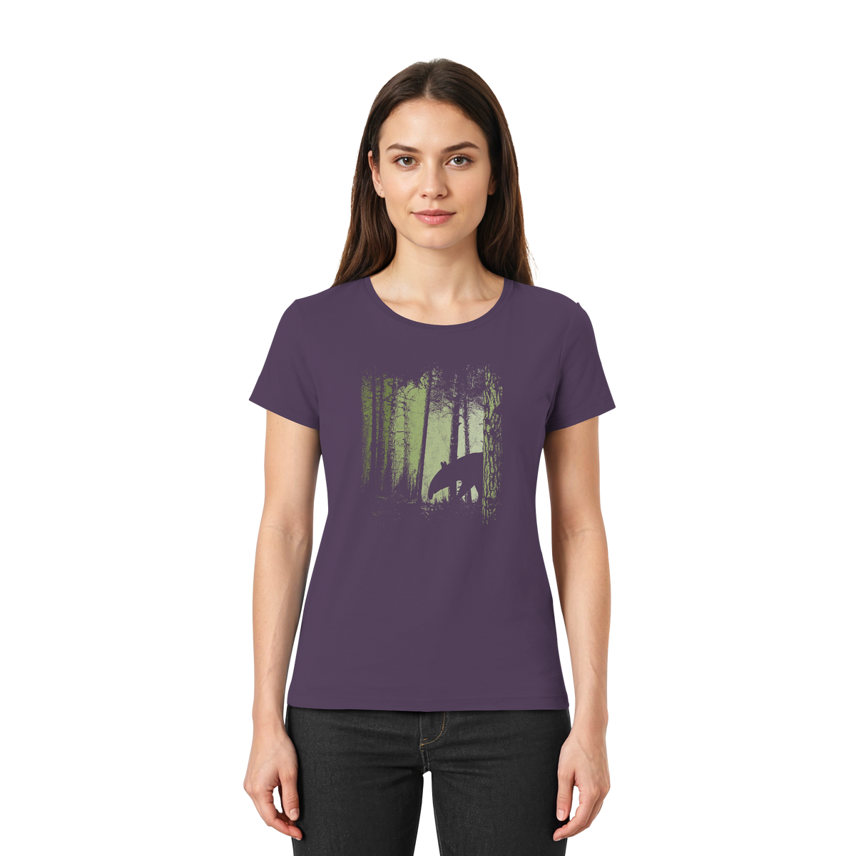 Lässiger Tapir im Zwielicht Wald - Ladies Premium Shirt