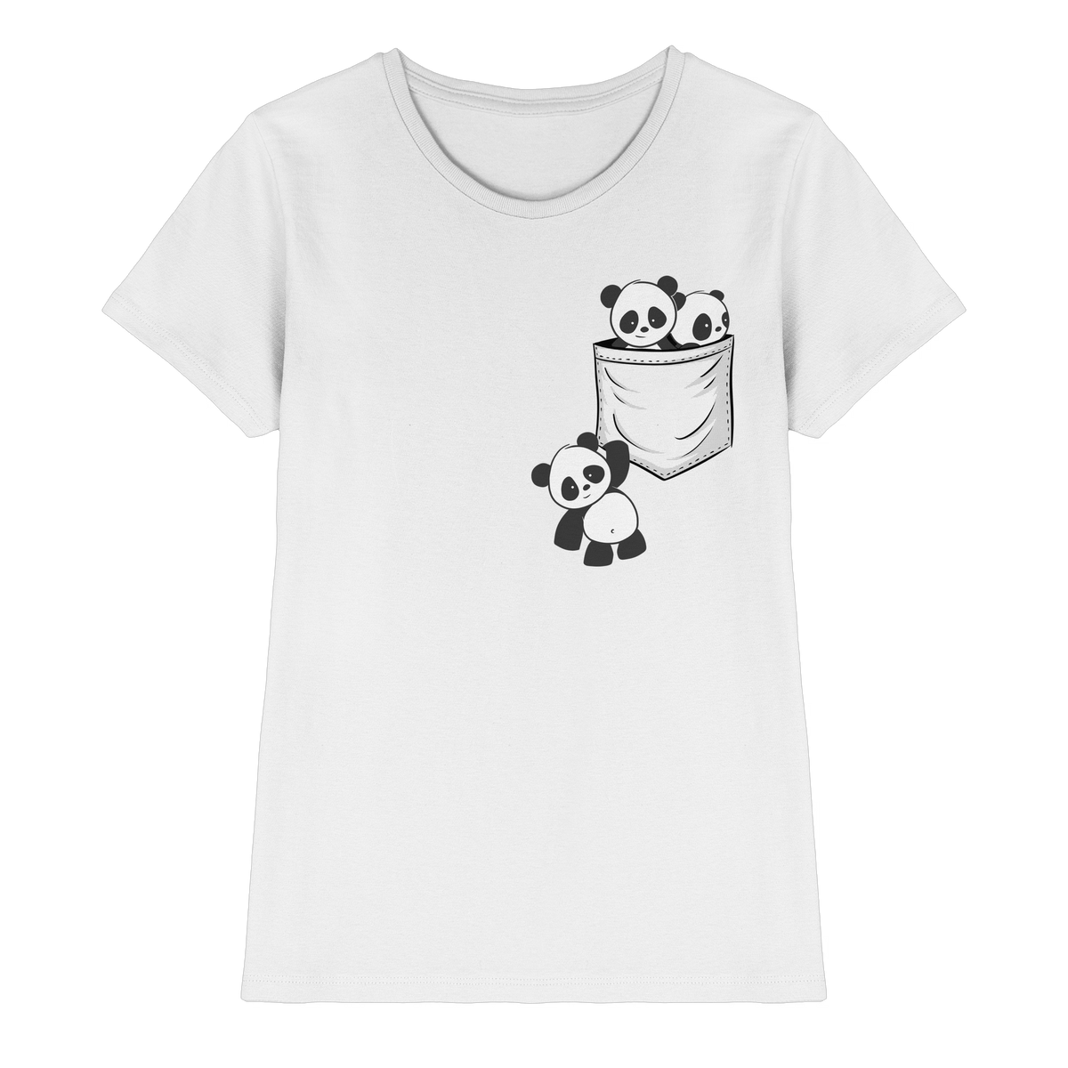 Kawaii Pandas in der Tasche - Ladies Premium Shirt
