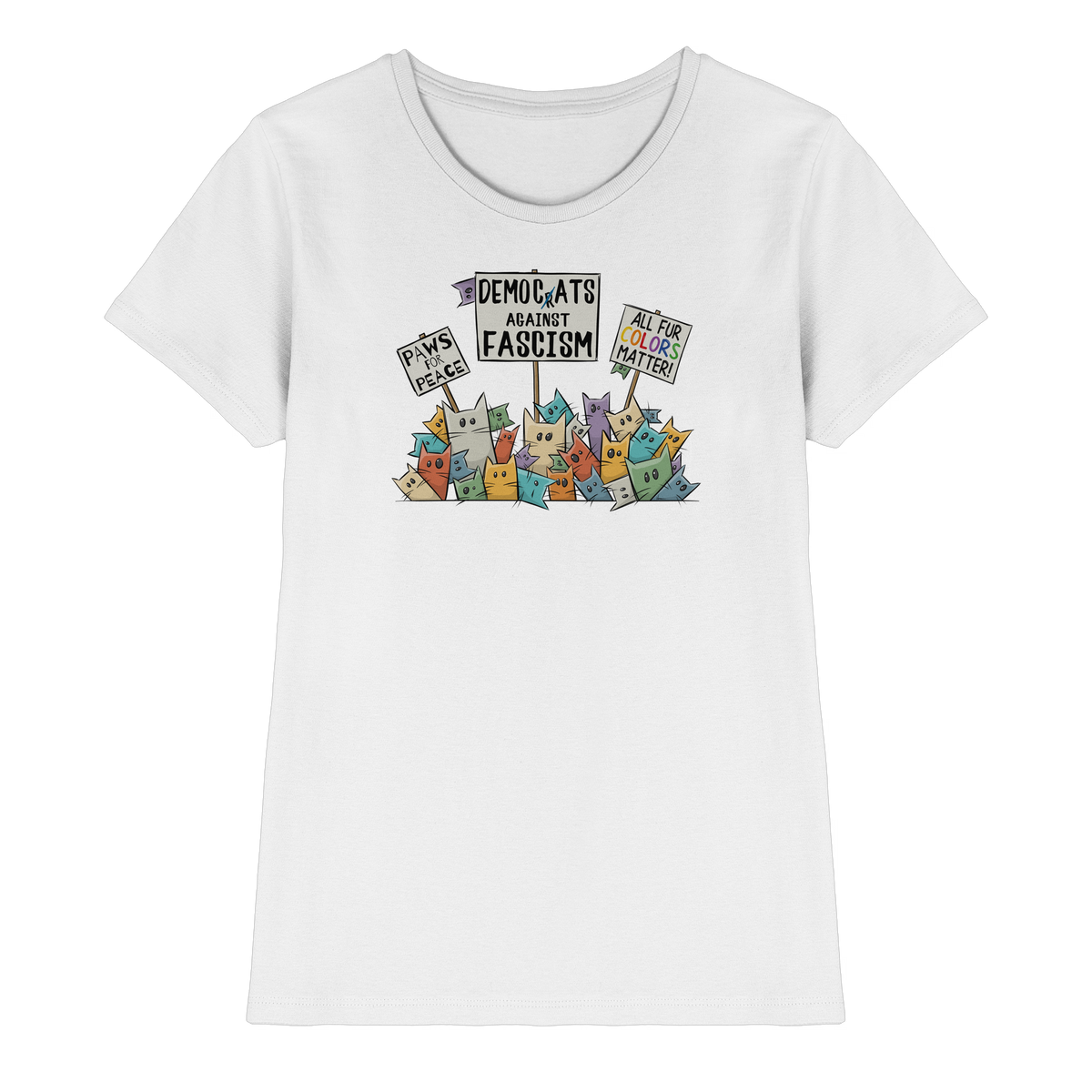 Demo-Katzen gegen Faschismus und für Vielfalt - Ladies Premium Shirt