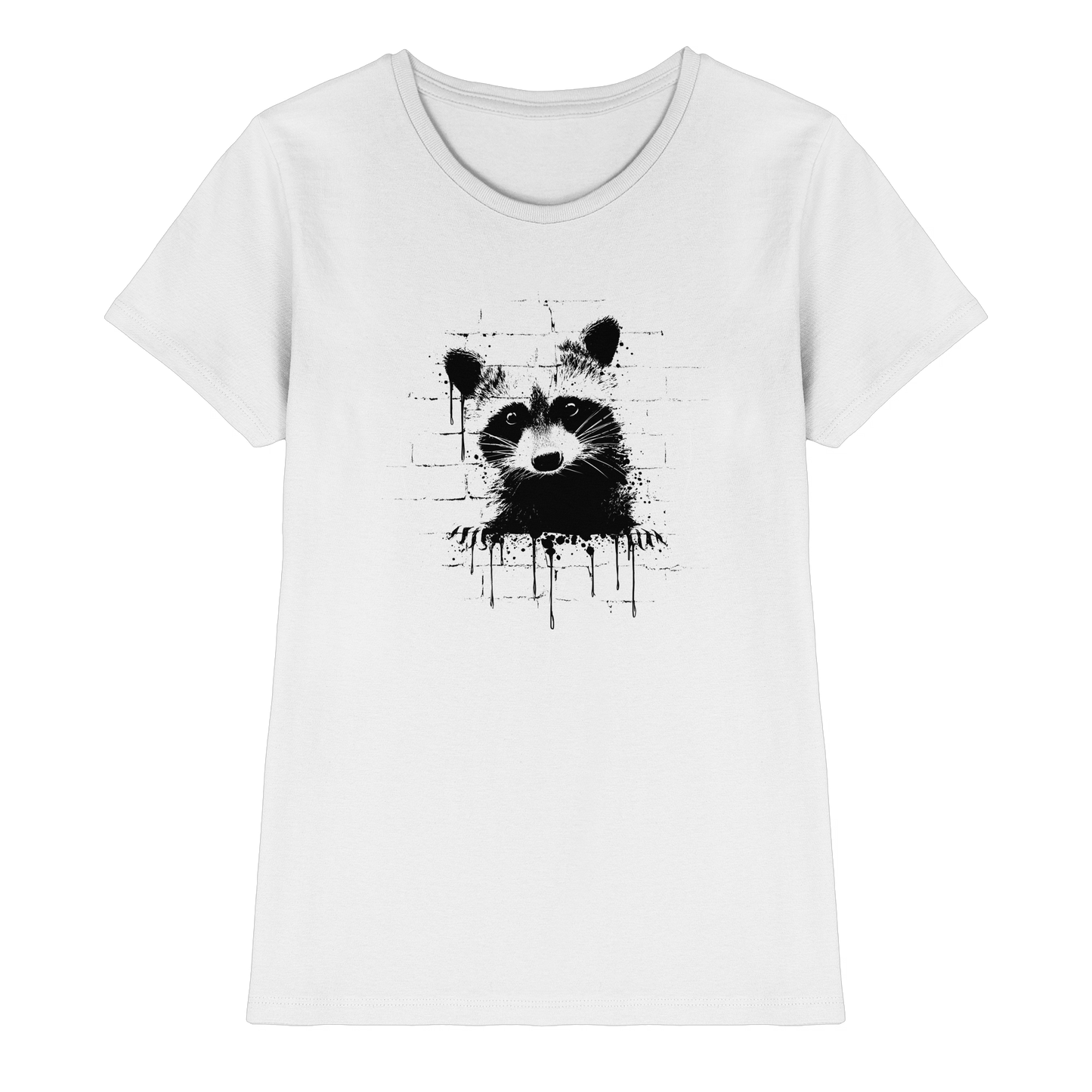 Funky Street Art Waschbär - Ladies Premium Shirt