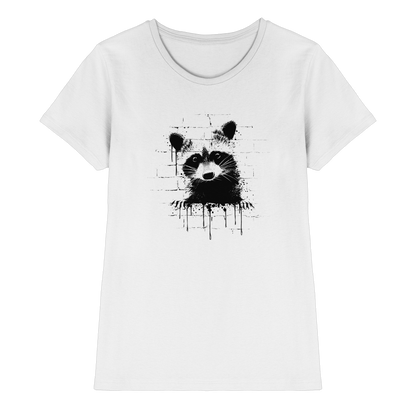 Funky Street Art Waschbär - Ladies Premium Shirt