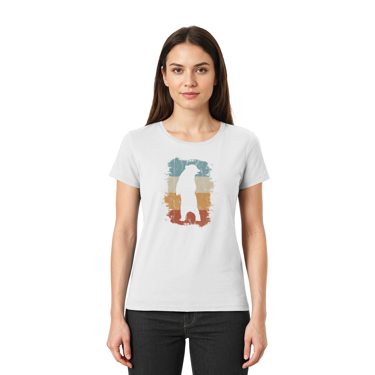 Retro Bären-Silhouette - Ladies Premium Shirt