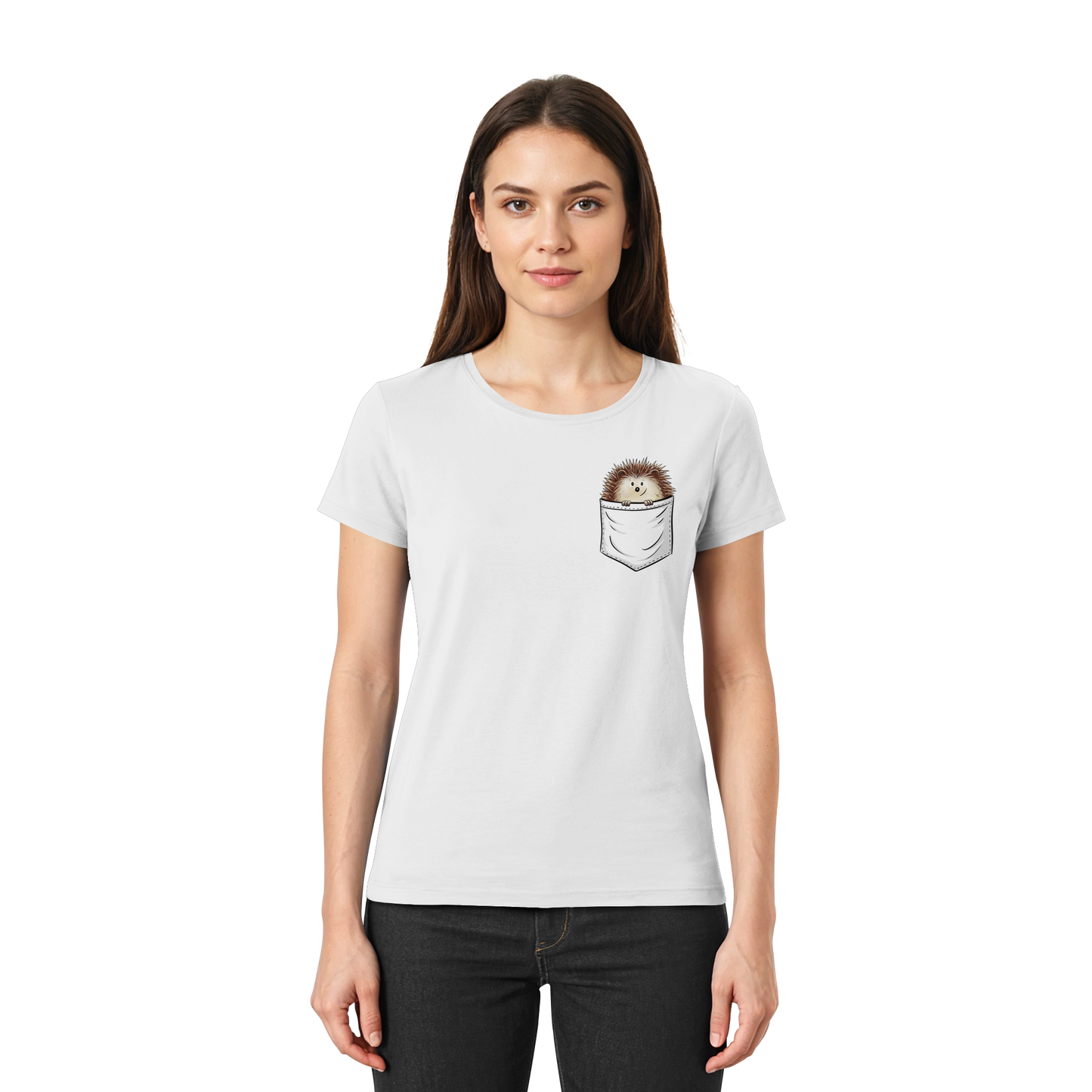 Lustiger Igel in Deiner Brust-Tasche - Ladies Premium Shirt
