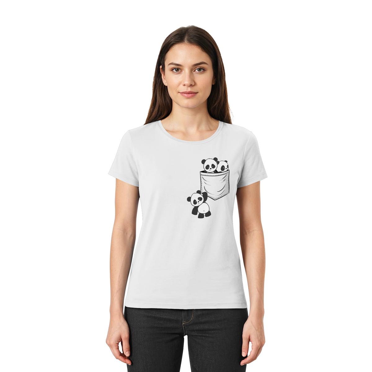 Kawaii Pandas in der Tasche - Ladies Premium Shirt