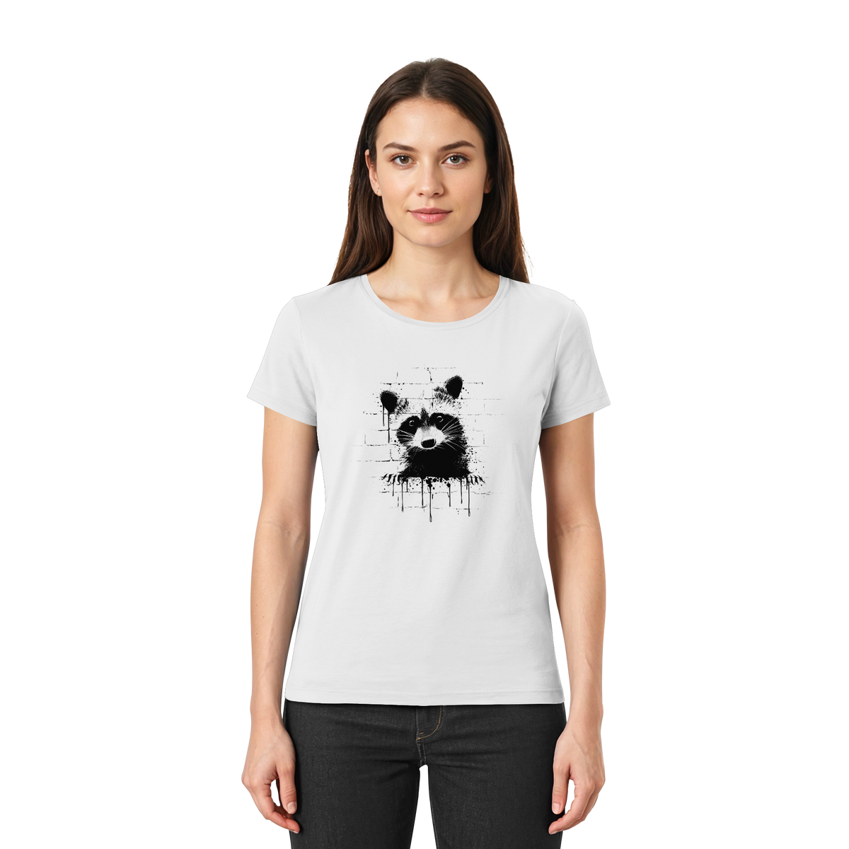 Funky Street Art Waschbär - Ladies Premium Shirt