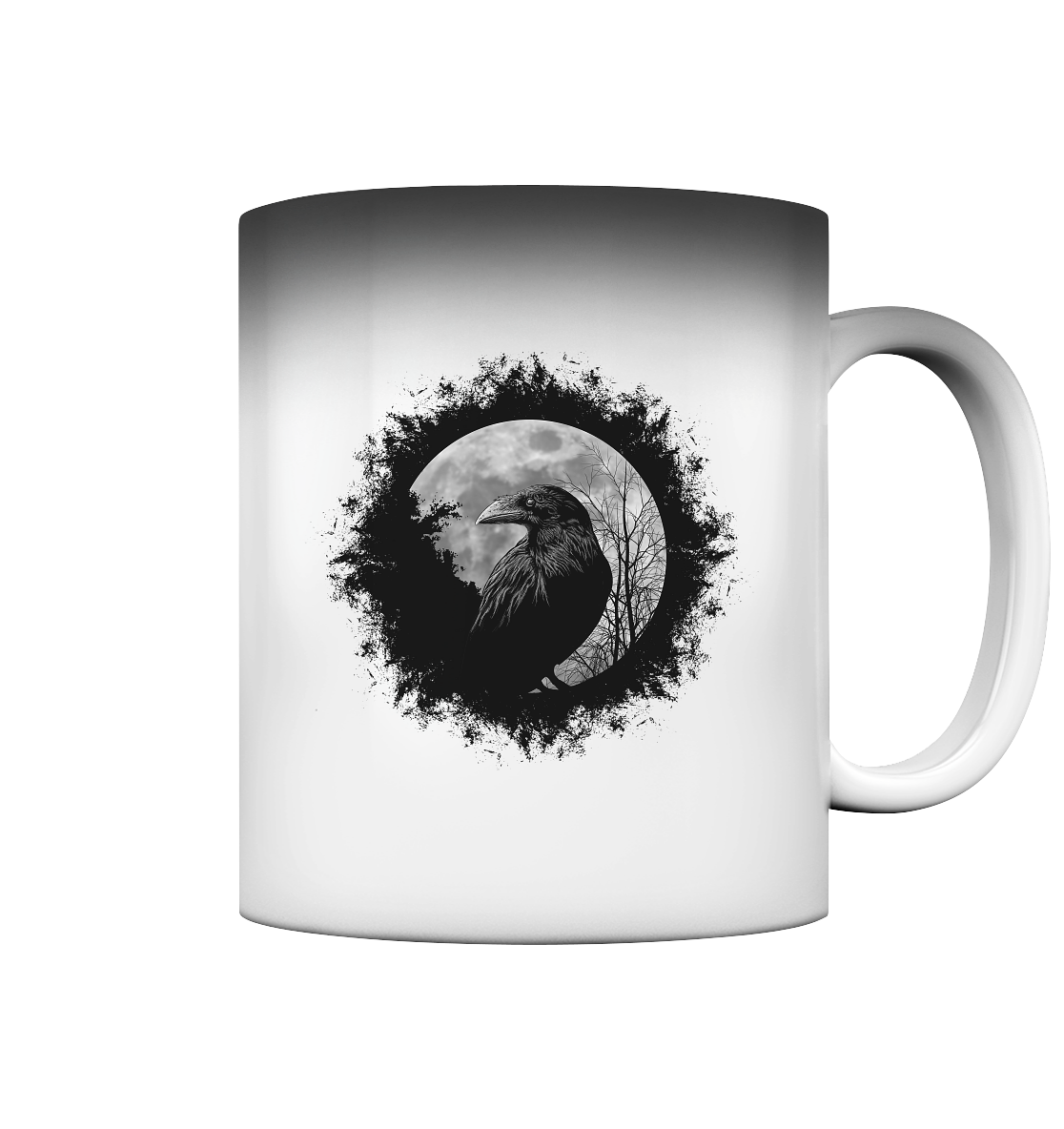 Schwarzer Rabe bei Vollmond - Magic Mug