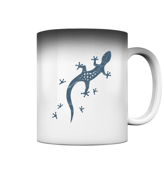 Gecko Eidechse Silhouette dunkel - Magic Mug