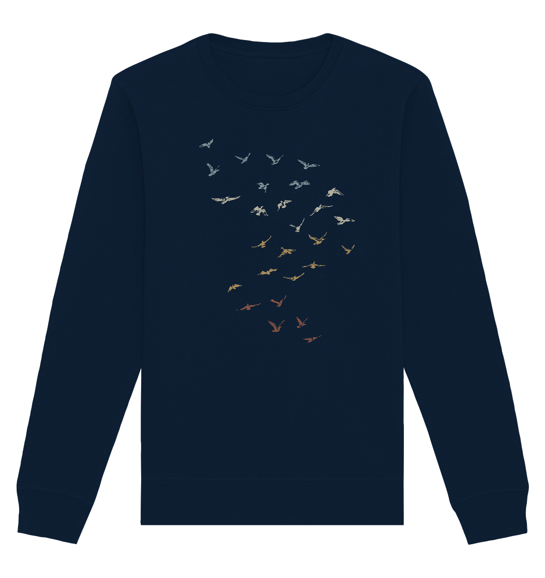 Retro Vogel Schwarm - Organic Basic Unisex Sweatshirt
