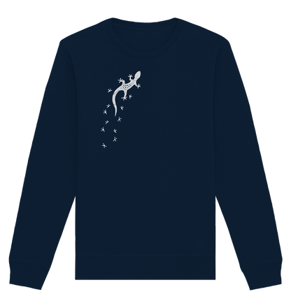 Gecko Eidechse Silhouette hell - Organic Basic Unisex Sweatshirt