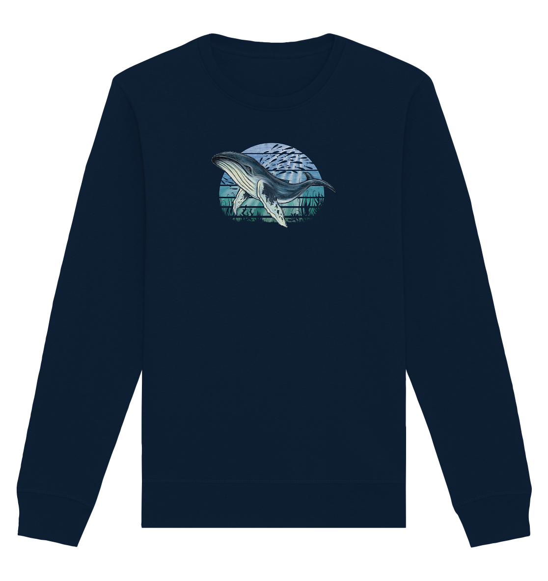 Retro Unterwasser Buckelwal - Organic Basic Unisex Sweatshirt