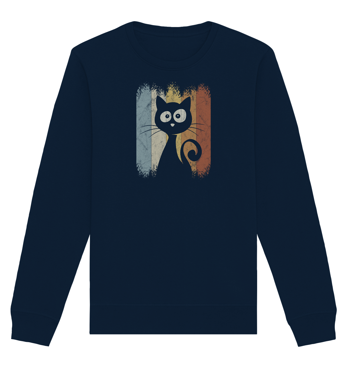Retro Katze Silhouette - Organic Basic Unisex Sweatshirt