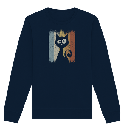 Retro Katze Silhouette - Organic Basic Unisex Sweatshirt