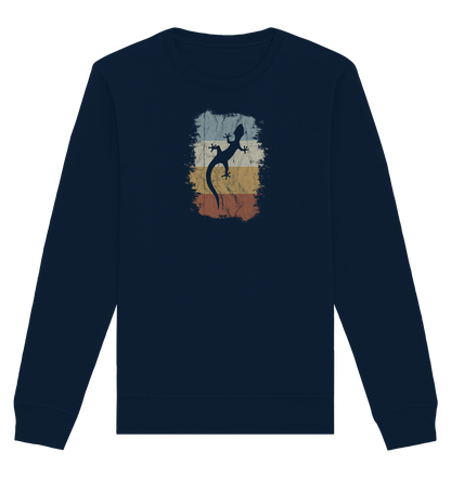 Retro Gecko Salamander Silhouette - Organic Basic Unisex Sweatshirt