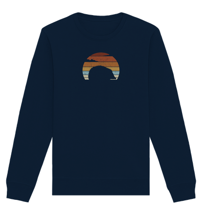 Retro Igel Silhouette im Sonnenuntergang - Organic Basic Unisex Sweatshirt