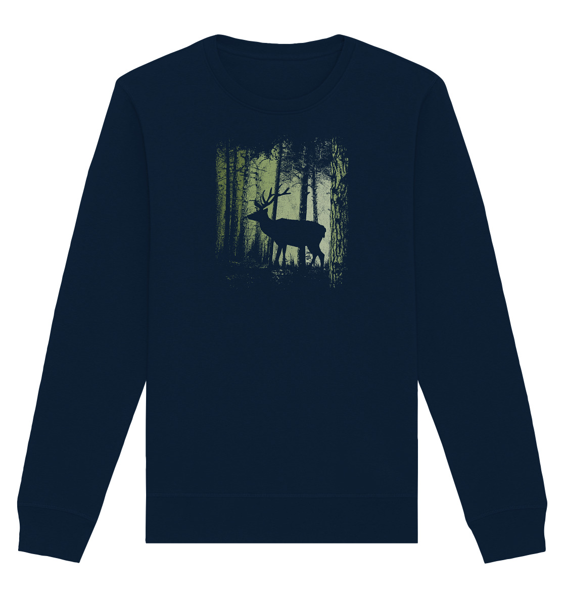 Hirsch im Zwielicht Wald - Organic Basic Unisex Sweatshirt