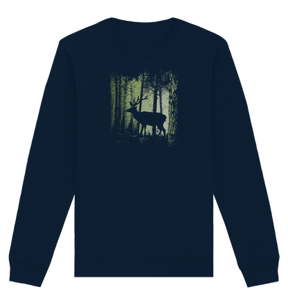 Hirsch im Zwielicht Wald - Organic Basic Unisex Sweatshirt