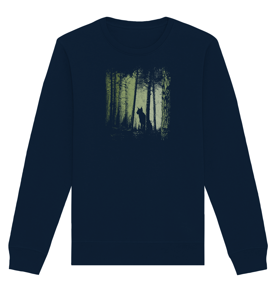 Luchs Wildkatze im Zwielicht Wald - Organic Basic Unisex Sweatshirt